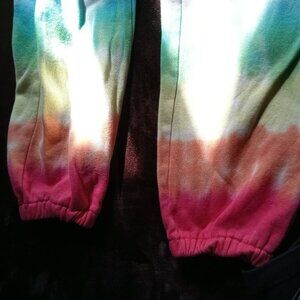 Justice Sport Rainbow Tie Dye Sweats Sweatpants w/ Pockets Girls Kids Medium 10
